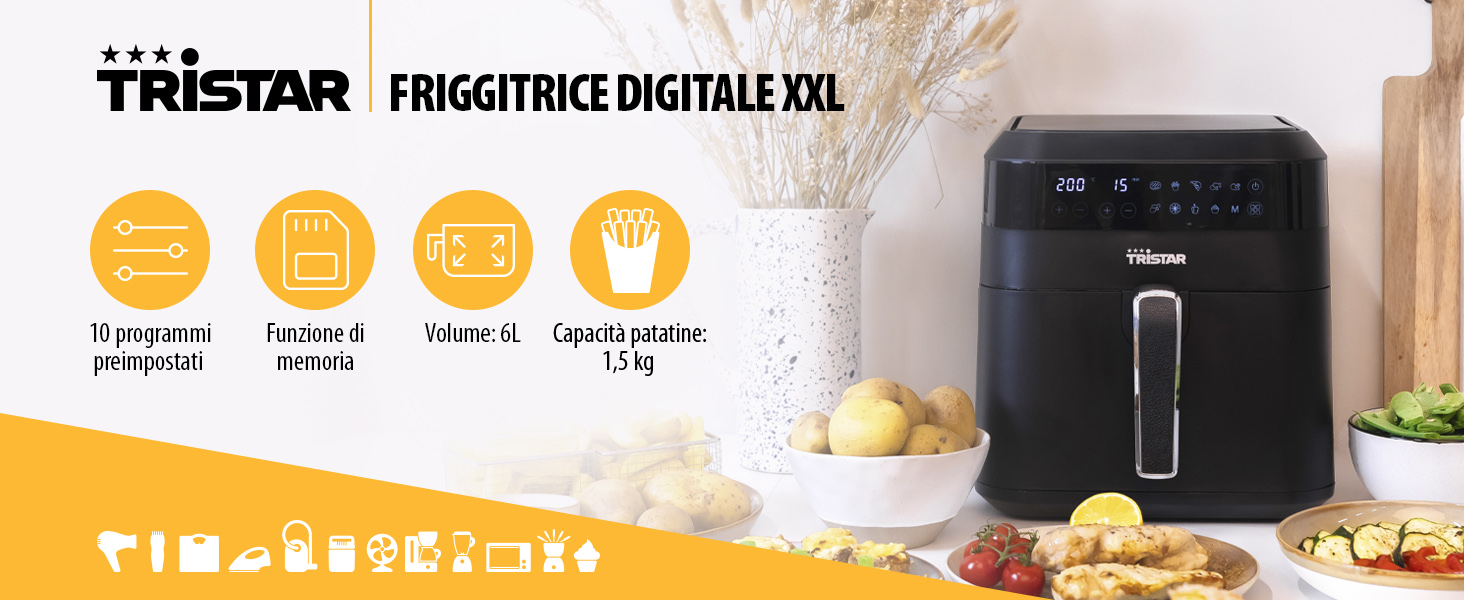 Digitale Heißluftfritteuse XXL.