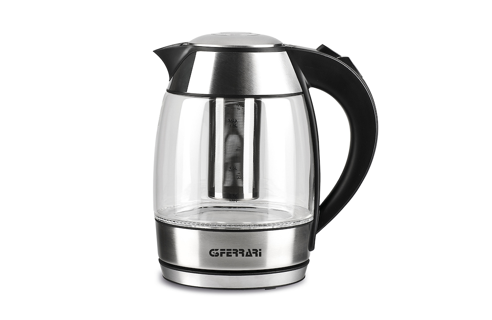 Wasserkocher 2200W 1,8L LED "Blaue Blasen" Edelstahl,