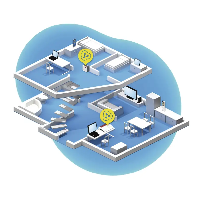 W-LAN Repeater, extern, Datenübertragung W-LAN Mesh, 