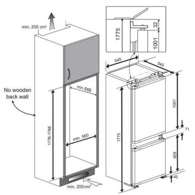 Einbau-Kühl- und Gefrierkombination Beko Höhe 177,5cm NoFrost