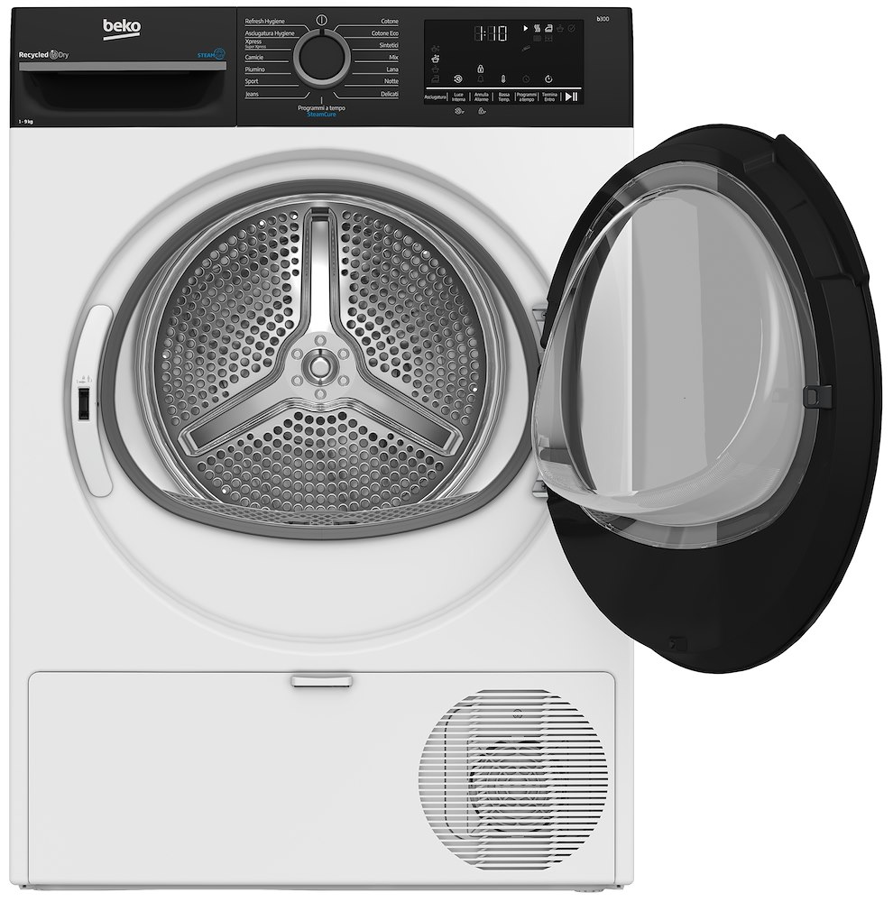 Wäschetrockner (Frontlader) 9 kg, Energieeffizienzklasse C, Invertermotor, Dampffunktion, digitales Display