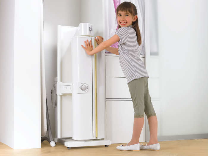 Bügelmaschine, 830mm Walzenlänge, zusammenklappbar, 2,55 kW Beheizung