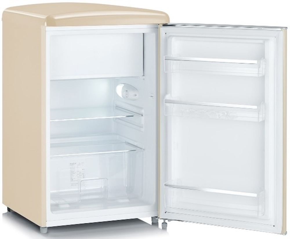 TISCHKÜHLSCHRANK 108LT CE.D MIT GEFRIERSCHRANK RETRO' sand.