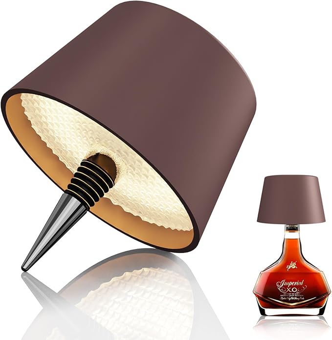 LED Flaschenleuchte braun.