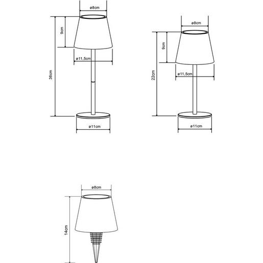 Tischleuchte 3W LED CCT 200lm +Akku Vannie I schwarz matt
