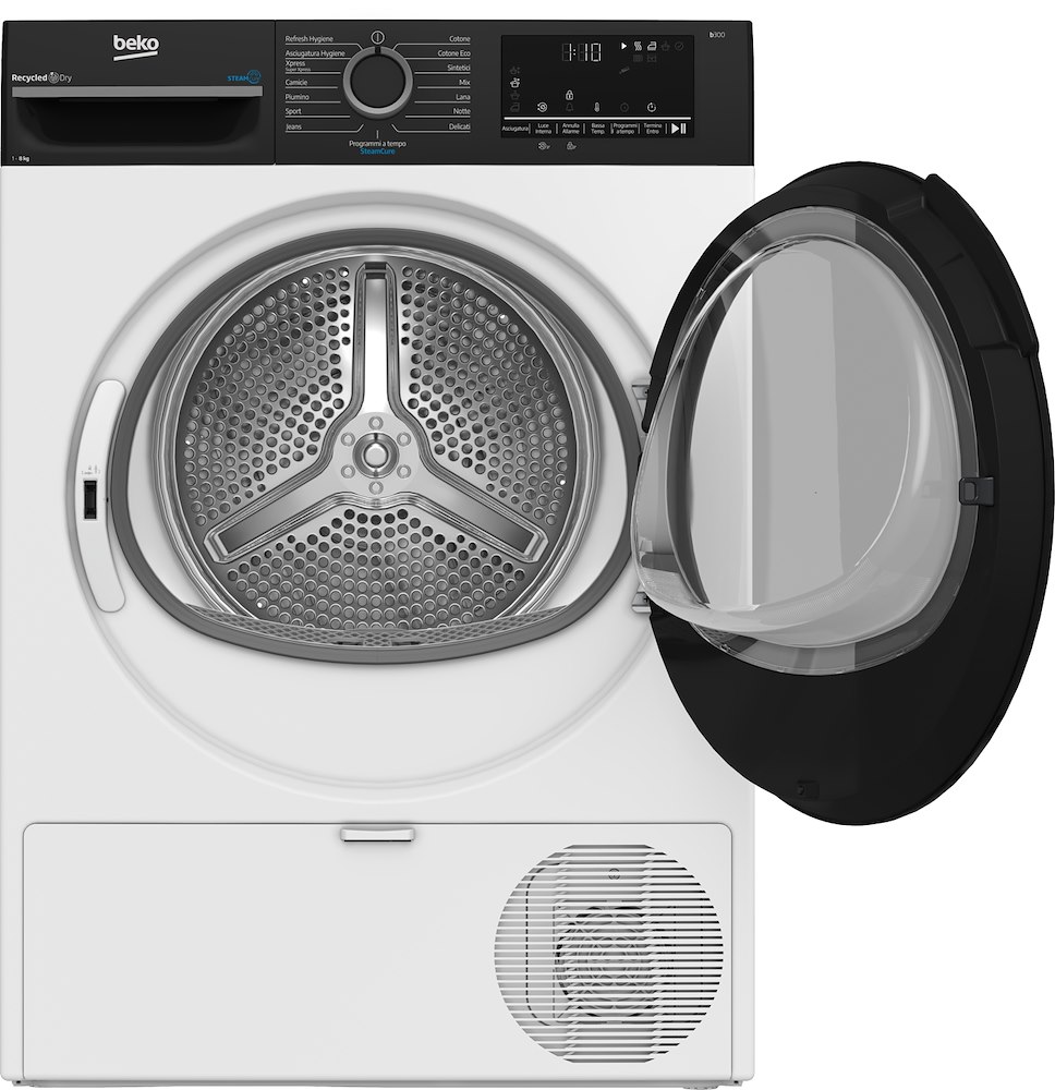 Wäschetrockner (Frontlader) 8 kg, Energieeffizienzklasse C, Invertermotor, Dampffunktion, digitales Display