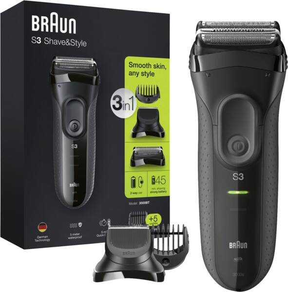 Nass- und Trockenrasierer Braun Series 3 Shave&Style.