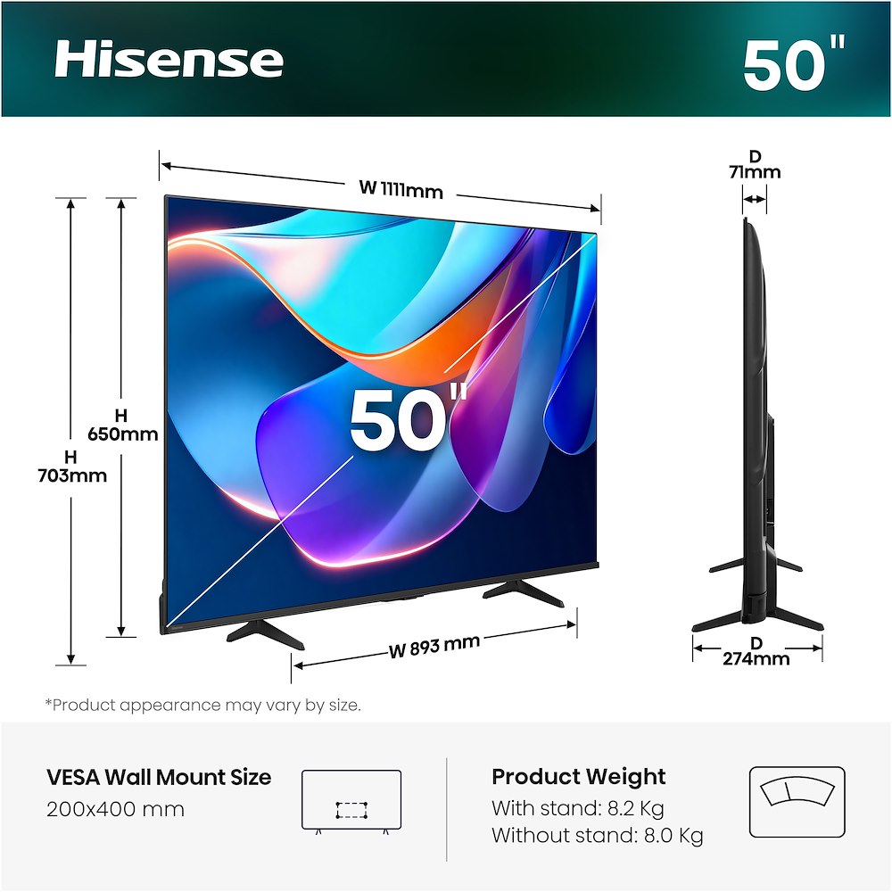 TV LED 50" Hisense UHD 4K