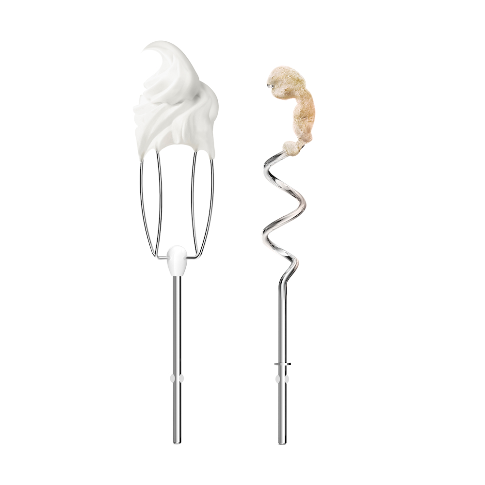 Rührgerät mit 5 Geschwindigkeitsstufen und 2,5-Liter-Schüssel aus weißem Kunststoff