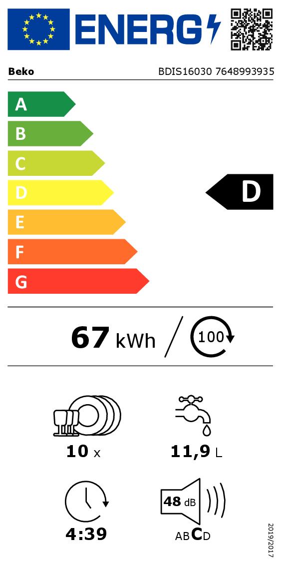 Geschirrspüler Einbau von Beko vollintegrierbar 45 cm
