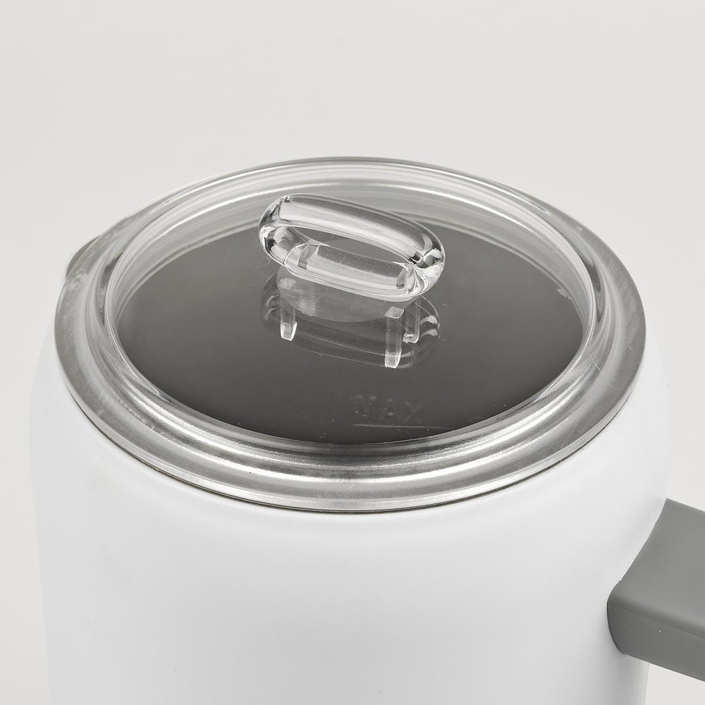 Milchaufschäumer, 300 ml, 4 Funktionen, weißer Edelstahl-Schneebesen