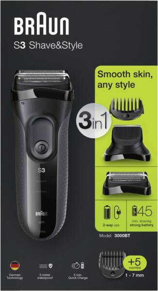 Nass- und Trockenrasierer Braun Series 3 Shave&Style.