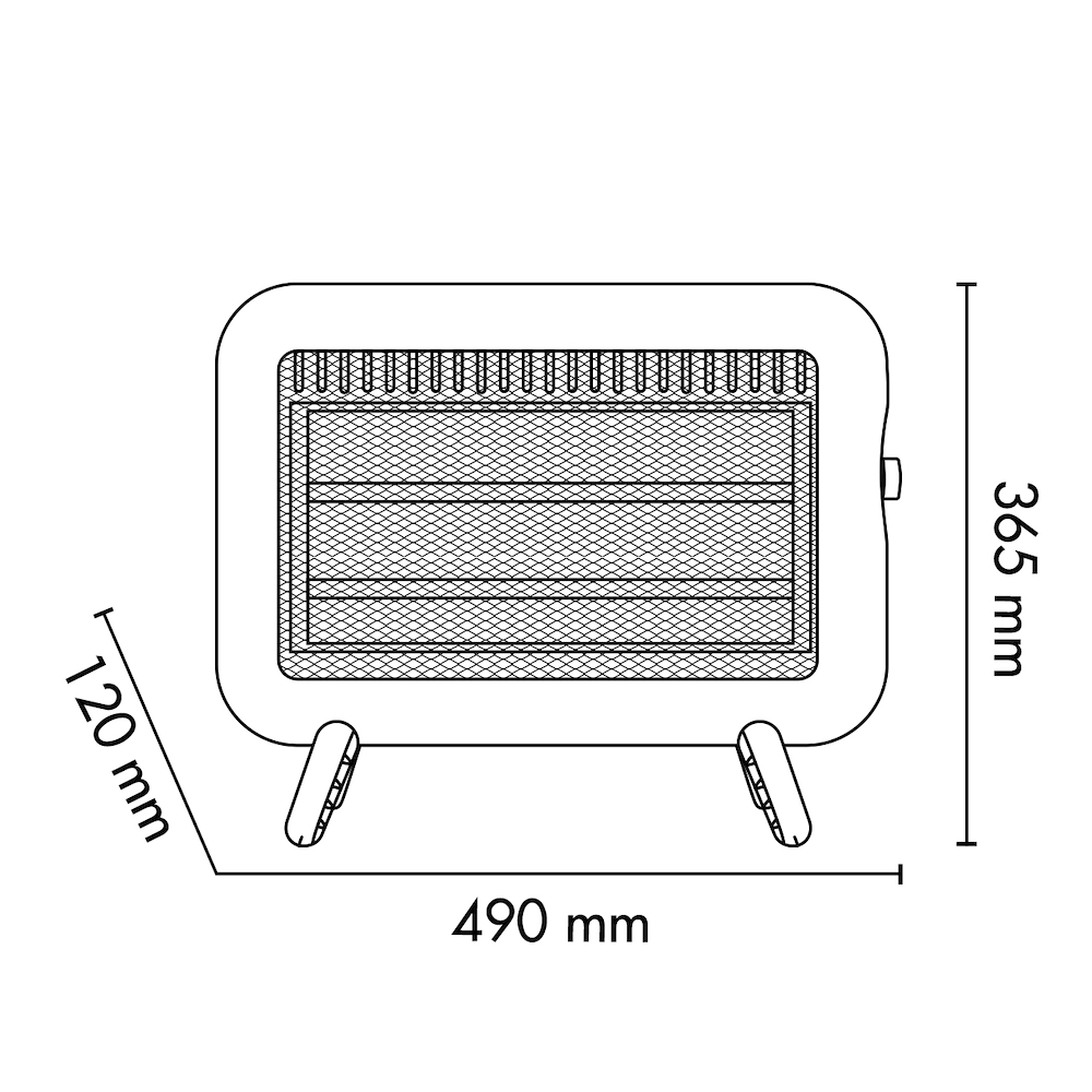 HEIZOFEN QUARZ 1000W 2 STUFEN WEISS