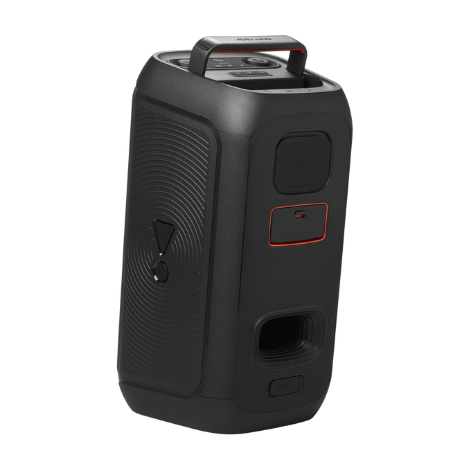 Bluetooth-Lautsprecher JBL mit 160W Leistung und RGB-Licht schwarz.