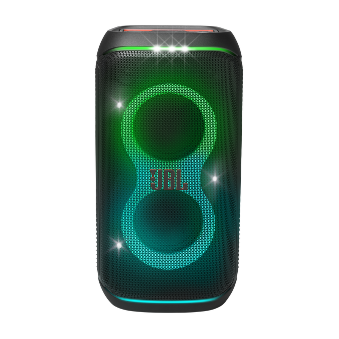 Bluetooth-Lautsprecher JBL mit 160W Leistung und RGB-Licht schwarz.